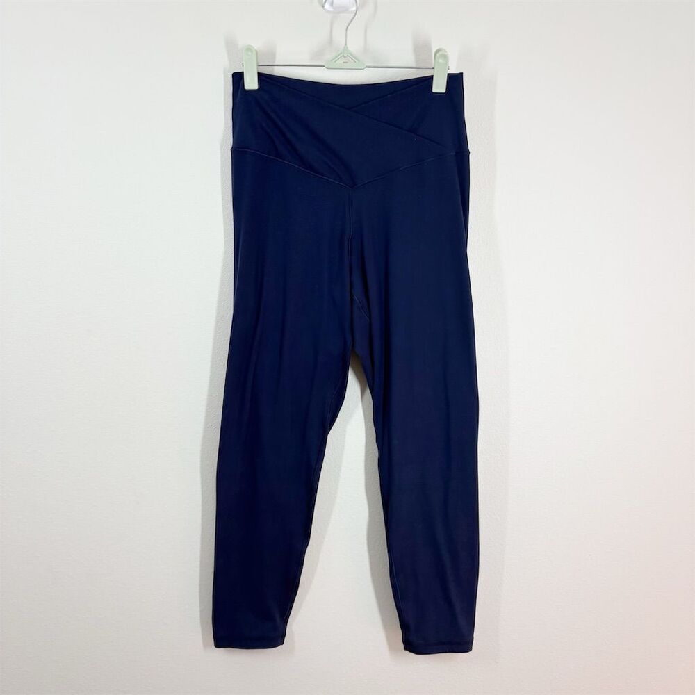 Aerie Offline Real Me High Waisted Crossover Leggings Size XL Navy Blue Stretch